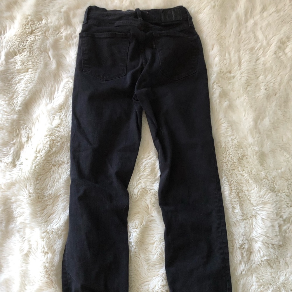 black high rise straight leg levis jeans
